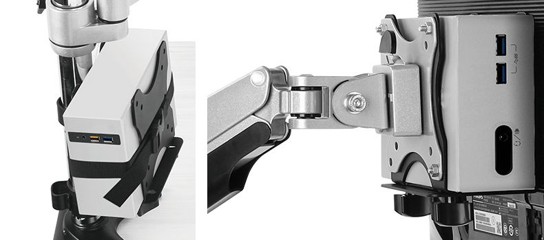 Mini-PC Halterung RAIDSONIC IcyBox Vesa 75 & 100mm um Slim-PC (17 bis 70mm) an Monitorehalterung zu befestigen