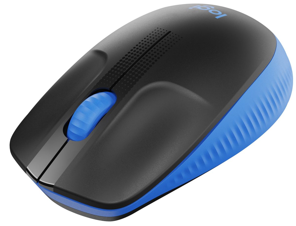 Maus Logitech Mouse M190 Blau schnurlos mit USB-Nano-Empfänger, Plug&Play