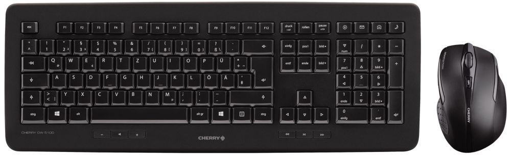 Tastatur & Maus Set Cherry DW 5100 wireless Deskop Tastatur-und-Maus-Set, drahtlos (Maus ist MW 3000)