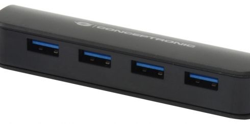 USB-Hub (USB 3.0)   4 Ports mit A-Stecker Conceptronic USB-Verteiler, passiv - ohne Netzteil, Plug & Play