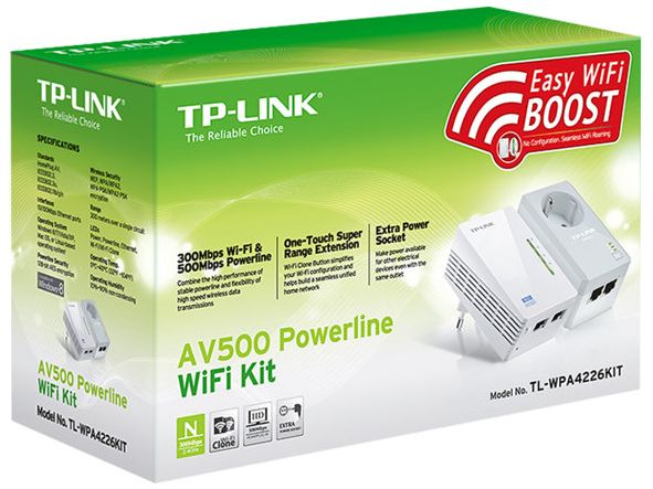 dLAN-Adapter TP-Link TL-WPA4226KIT 2er Kit 1x mit integrierte Steckdose