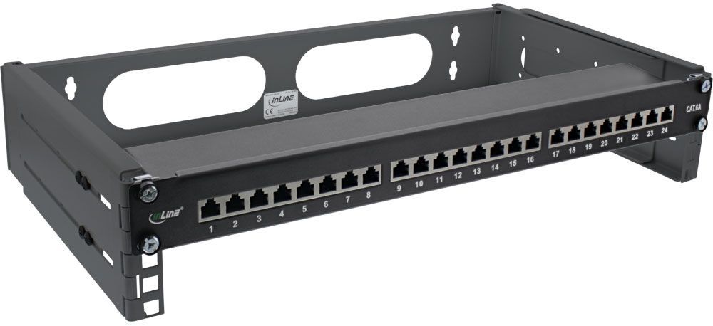 Rack 19'' zur Wandmontage 2HE 24-40cm tiefe schwarz Tiefschwarz RAL9005, unbestückt