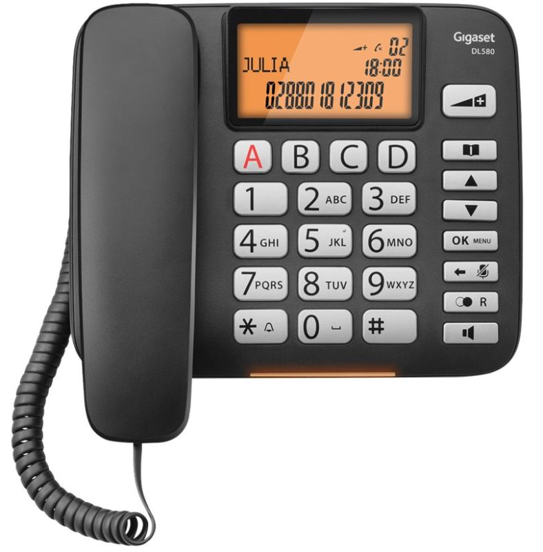 Telefon Gigaset DL580 schnurgebundenes Grosstastentelefon, beleuchtetes Display