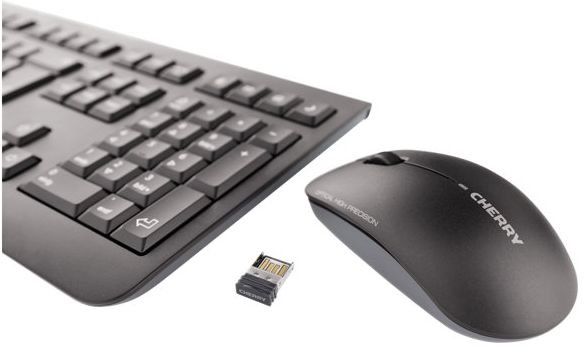 Tastatur & Maus Set Cherry DW 3000 wireless Deskop Schwarz professionelles Tastatur-und-Maus-Set - drahtlos