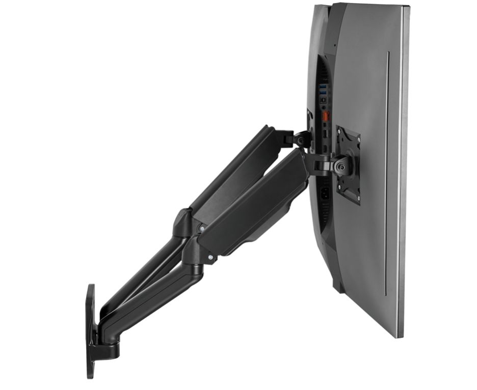 Monitor-Wandhalterung für 2 Monitore bis 32'' mit Gasdruckfeder, bis 2x 9 kg belastbar, Schwarz