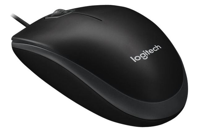 Maus Logitech B100 optical Mouse Schwarz kabelgebunden
