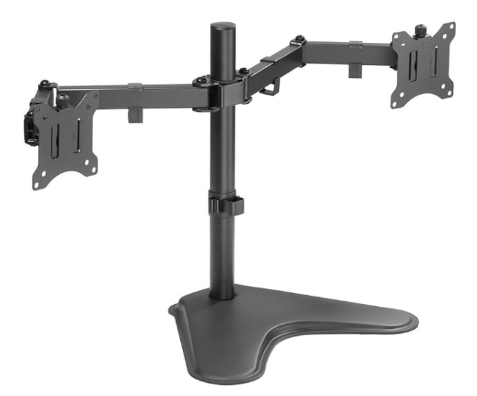Monitor-Ständer für 2 Monitore, einstellbare Arme Logilink passend für 17-32'' Monitore, max. 8kg pro Arm, Schwarz