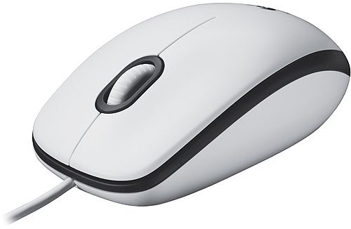 Maus Logitech Mouse M100 Weiß kabelgebunden optische 3-Tasten-Kabel-Maus mit Scrollrad, 1000 dpi