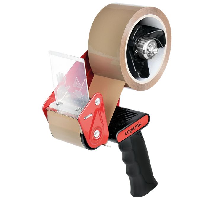 Handabroller mit regulierbarer Rollenbremse Rot Logilink mit ergonomischem Handgriff