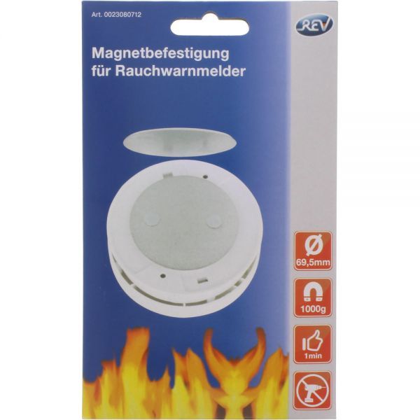 Magnetbefestigung für Rauchmelder Montage in weniger als 1 Minute, Haltekraft: 1000 g