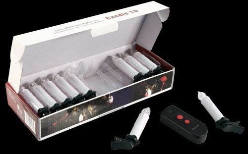 LED Lichterkette 10 Kerzen mit Funk-Fernbedienung Weihnachtbaumbeleuchtung für Innen und Außen