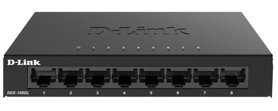 Switch 8*10/100/1000 D-Link Metall, ohne IGMP 8 Port Gigabit Switch, unmanaged, Metallgehäuse