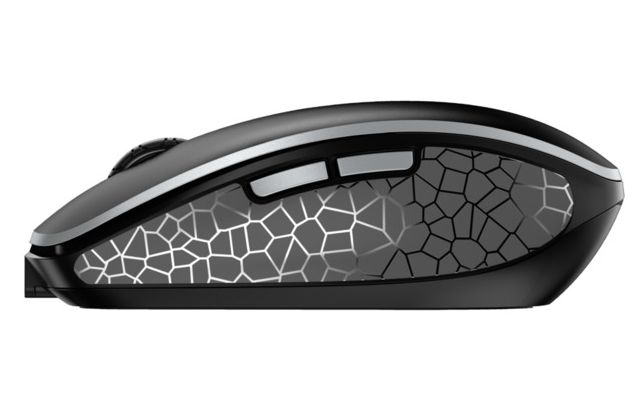 Maus Cherry MW9100 USB/BT wiederaufladbar schnurlos drahtlose 6-Tasten-Maus mit Scroll-Rad, Schwarz
