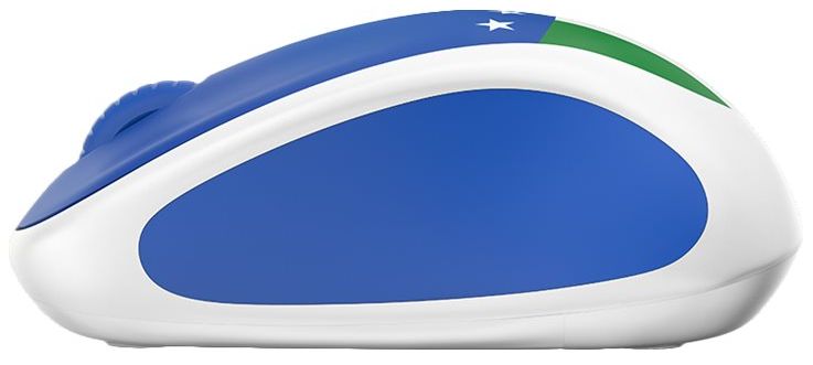Maus Logitech Wireless Mouse M238 Blau Italian schnurlos Fan Collection, 3-Tasten-Maus für Rechts- und Linkshänder
