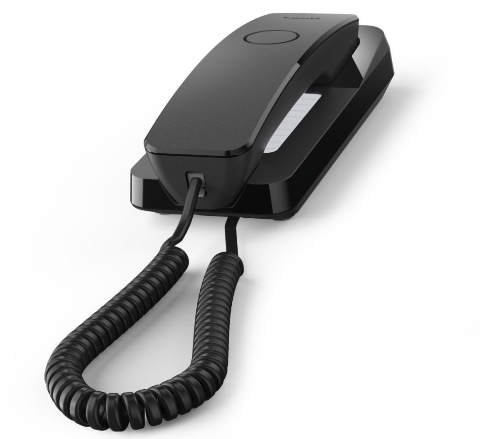 Telefon Gigaset Desk 200 Schwarz schmales, schnurgebundenes Tisch- und Wandtelefon