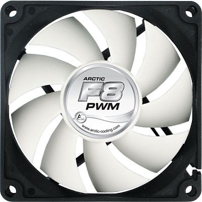 Lüfter  80 mm Arctic Fan F8 PWM 700-2000 RPM sehr leiser Gehäuselüfter, 3pin-Anschluß