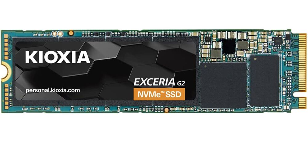 SSD M.2 1 TB Kioxia Exceria 2. Gen PCIe 3.1 x4 NVME 400 TBW, 2.100 MB/s lesen, 1.700 MB/s schreiben