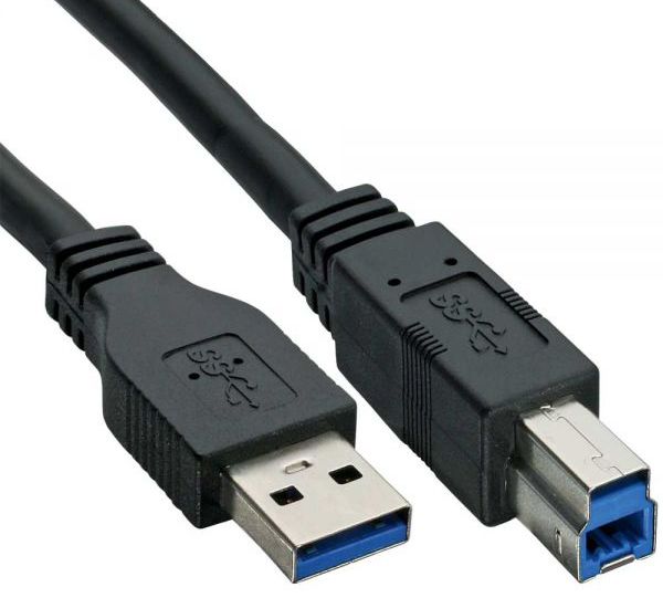 Kabel USB 3.0 0.3m A an B schwarz abwärtskompatibel mit USB 2.0 und 1.1