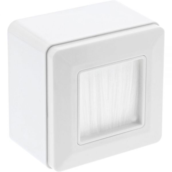 Rahmenset Aufputz mit Bürstendurchlass, für TV, weiß Inline RAL 9010