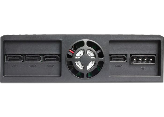 Wechselrahmen S-ATA-III Delock 4x 2.5'' SSD/HDD schwarz hotswapfähiger Wechselrahmen mit Lüfter