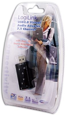 USB-Adapter A an Sound 7.1 Effekt LogiLink Simuliert 7.1 Surround Sound Effekte