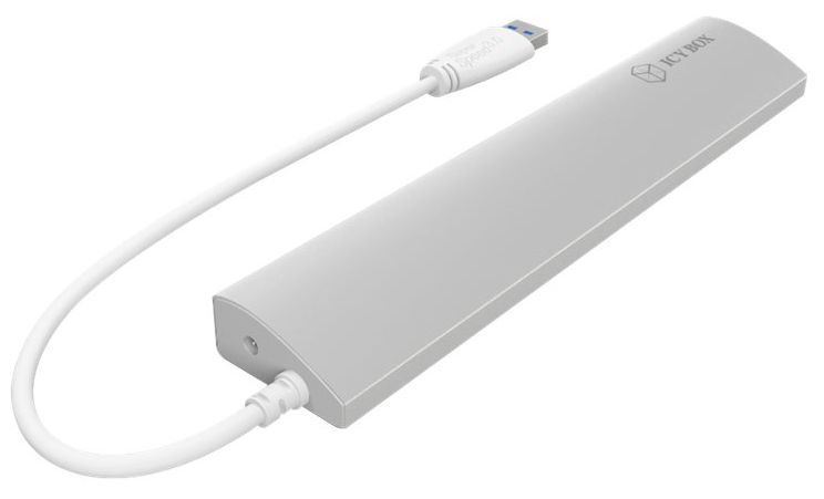 USB-Hub (USB 3.0) A-Stecker an 7x A-Stecker aktiv IcyBox Silber, inkl. Netzteil