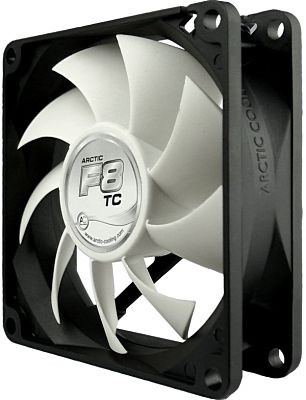 Lüfter  80 mm Arctic Fan F8 TC 500-2000 RPM sehr leiser Gehäuselüfter, 3pin-Anschluß