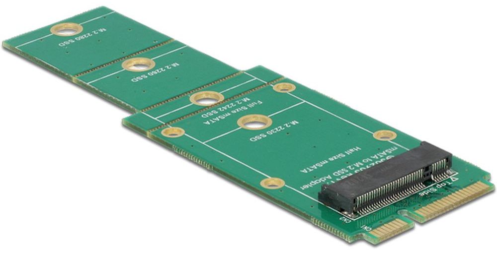 Adapter mSATA an M.2 Delock 62592 um mSATA SSDs im M.2-Sockel zu montieren