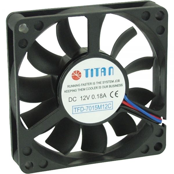 Lüfter  70x70x10mm Titan TFD-7010M12Z 12-V-DC-Anschluss, Strom: 0.18A
