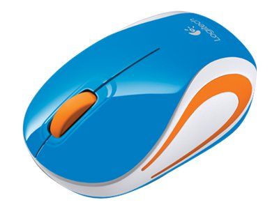 Maus Logitech mini Mouse M187 Blau schnurlos mit USB-Nano-Empfänger, Plug&Play