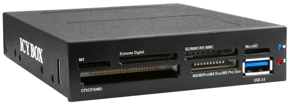 Frontpanel-Kit USB 3.0 & Cardreader 60 in 1, Schwarz inkl. Adapterkabel, Einbau in 8,9 cm-Schacht (3,5'')